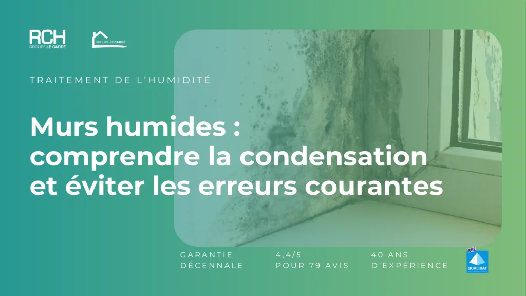 Murs humides causés par la condensation intérieure dans une maison