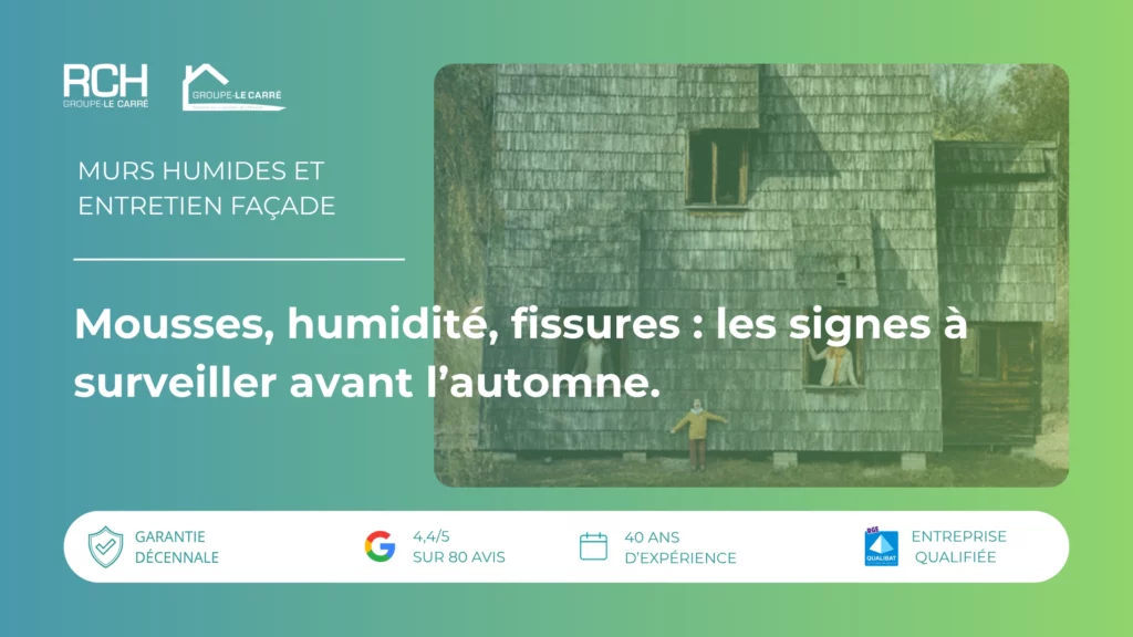 Façade de maison avec traces d’humidité, mousses et fissures à Nevers : des signes à surveiller avant l’automne pour préserver son habitation.